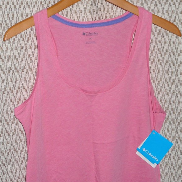 NWT Columbia Sleeveless Tank Top T-Shirt Pink Size L - Picture 1 of 8